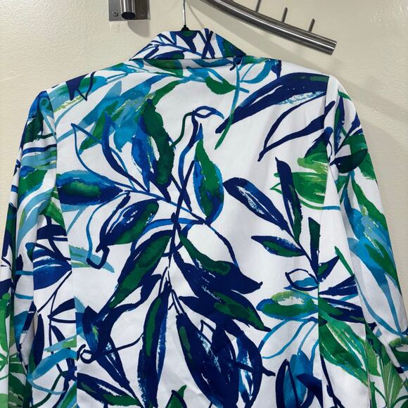 Joseph Ribkoff Tropical Leaf Print Blazer Jacket – Size 2 - Picture 11 of 15